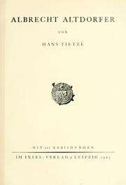 Cover of: Albrecht Altdorfer. by Hans Tietze