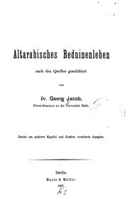 Cover of: Altarabisches Beduinenleben.: Nach den Quellen geschildert.