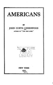 Cover of: Americans by Underwood, John Curtis