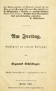 Cover of: Am Freitag: Lustspiel in einem Aufzuge