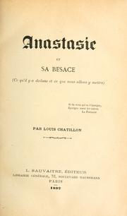 Cover of: Anastasie et sa besace: (ce qu'il y a dedans et ce que nous allons y mettre)