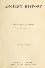 Cover of: Ancient history by P. V. N. Myers, P. V. N. Myers