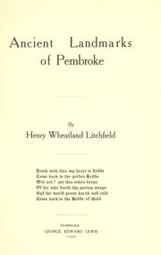 Cover of: Ancient landmarks of Pembroke