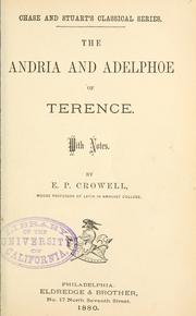 Cover of: The Andria and Adelphoe of Terence. by Publius Terentius Afer