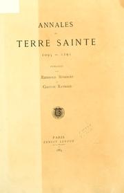 Cover of: Annales de Terre Sainte, 1095-1291