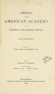 Cover of: Annals. by American Academy of Political and Social Science.