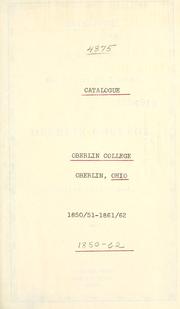 Cover of: Annual catalogue of the officers and students of Oberlin College for the college year.