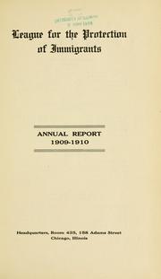 Cover of: Annual report of the Immigrants' Protective League