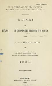 Cover of: Annual report on introduction of domesticated reindeer into Alaska | United States. Bureau of Education.