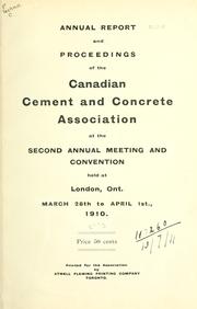 Cover of: Annual report and proceedings. | Canadian Cement and Concrete Association