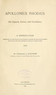 Cover of: Apollonius Rhodius, his figures, syntax, and vocabulary
