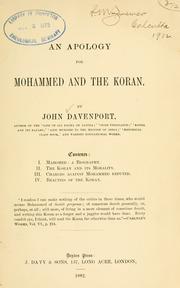 Cover of: An apology for Mohammed and the Koran