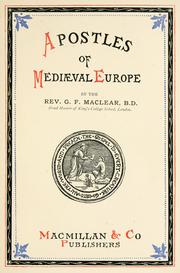 Cover of: Apostles of mediaeval Europe