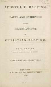 Apostolic baptism by C. Taylor