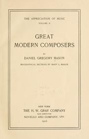 Cover of: The appreciation of music, vol. II: Great modern composers