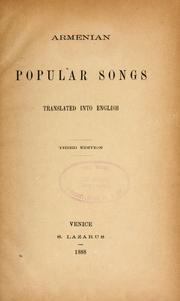 Cover of: Armenian popular songs