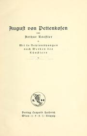 August von Pettenkofen by Arthur Roessler