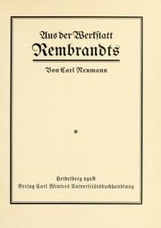 Cover of: Aus der Werkstatt Rembrandts.