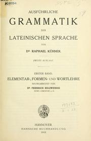 Cover of: Ausführliche Grammatik der lateinischen Sprache.