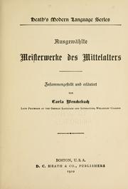 Cover of: Ausgewählte meisterwerke des mittelalters by Carla Wenckebach
