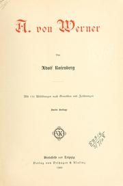 Cover of: A. von Werner. by Rosenberg, Adolf