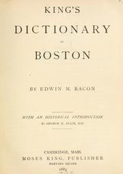 Cover of: Bacon's dictionary of Boston