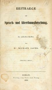 Cover of: Beitraege zur Sprach- und Alterthumsforschung: aus jüdischen Quellen