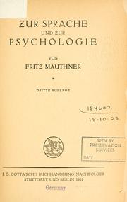Beiträge zu einer Kritik der Sprache by Fritz Mauthner