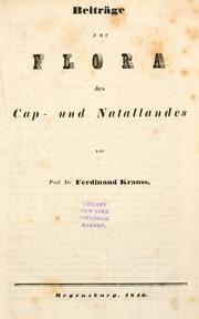 Cover of: Beitrge zur Flora des Cap- und Natallandes by Ferdinand Krauss