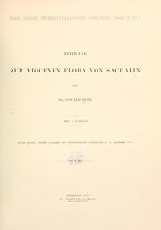 Cover of: Beiträge zur miocenen Flora von Sachalin