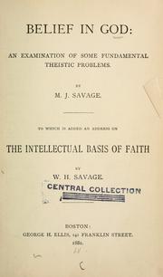Cover of: Belief in God by Minot J. Savage