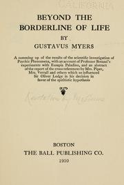 Cover of: Beyond the borderline of life by Gustavus Myers