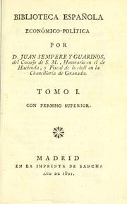 Cover of: Biblioteca española ecónomico-politica. by Juan Sempere y Guarinos