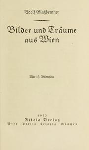 Cover of: Bilder und Träume aus Wien.