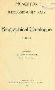 Cover of: Biographical catalogue, 1909