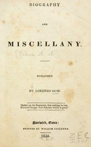 Cover of: Biography and miscellany ...