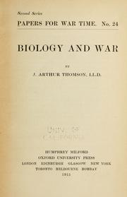 Cover of: Biology and war