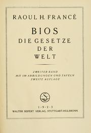 Cover of: Bios by R. H. Francé