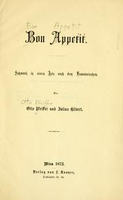 Cover of: Bon Appetit: Schwank in einem Acte nach dem Französischen