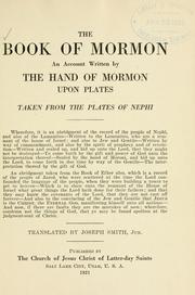 Cover of: The Book of Mormon by translated by Joseph Smith.