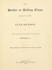 Cover of: The border or riding clans by Benjamin Homer Dixon
