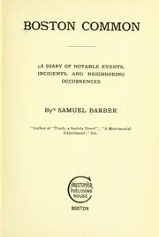 Cover of: Boston common by Barber, Samuel