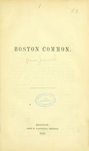 Cover of: Boston common. | Jeremiah] [Mason