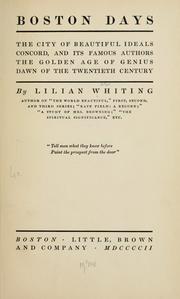 Cover of: Boston days by Lilian Whiting