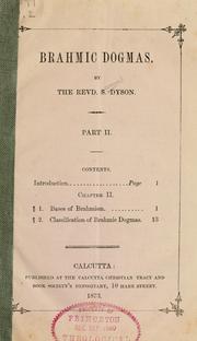 Brahmic dogmas by Samuel Dyson