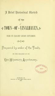 Cover of: A brief historical sketch of the town of Vinalhaven by Vinlhaven, Me.