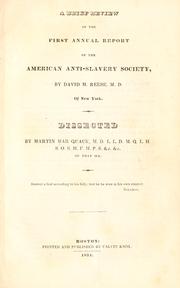 Cover of: A brief review of the First annual report of the American Anti-slavery Society by Mar Quack, Martin pseud.