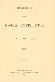 Cover of: Bulletin of the Essex Institute. by Essex Institute., Essex Institute.