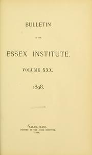 Cover of: Bulletin of the Essex Institute. by Essex Institute., Essex Institute.