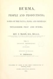 Cover of: Burma, its people and productions